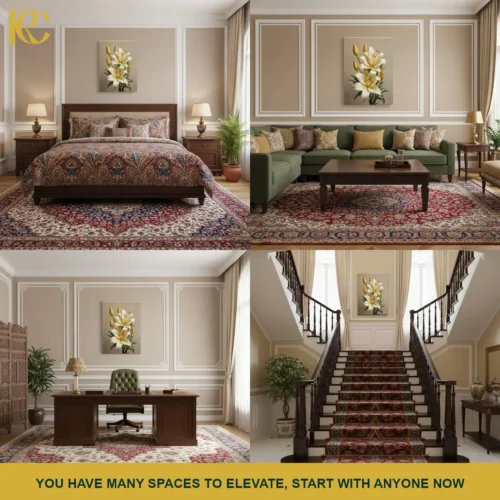 MOCKUP_COLLAGE Botanical White Lily Printed Canvas Wall Art