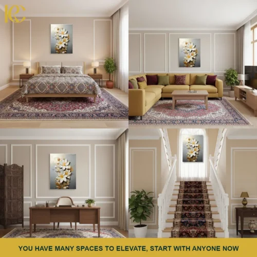 Classic Golden Lily Canvas Printed Wall Art