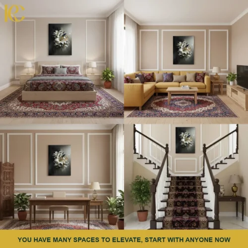 Dramatic Black Lily Bird canvas Printed Wall Art