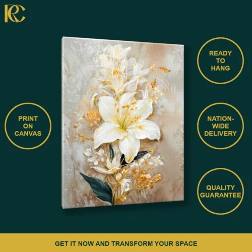 Beautiful Lily Butterfly Floral Wall Art