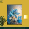Contemporary Artistic Blue Flowers Canvas Wall Art
