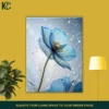FRONT_MOCKUP Floral Blue Poppy Flower Delicate Canvas Wall Art