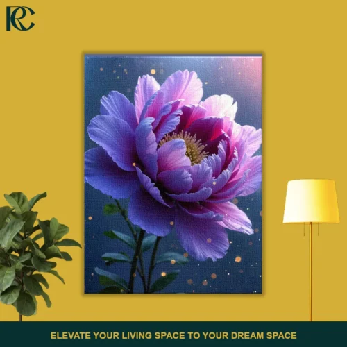 Ethereal Floral Purple Peony Canvas Wall Art