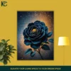 Vintage Floral Teal Blue Rose Luxurious Canvas Wall Art