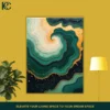 FRONT_MOCKUP Emerald and Gold Fluid Abstract Wall Art