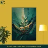 Attractive Teal Gold Floral Abstract Wall Art