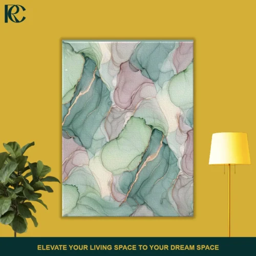 FRONT_MOCKUP Abstract Pastel Teal Pink Tranquil Canvas Wall Art