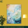 Fluid Abstract Marble Turquoise Dreamy Canvas Wall Art