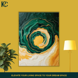 Emerald Gold Abstract Wall Art