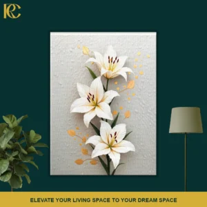 Textured Floral White Lily