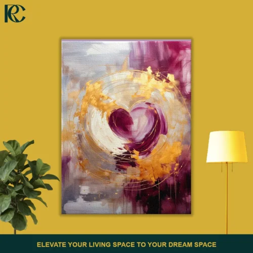 Purple Heart Abstract Wall Art