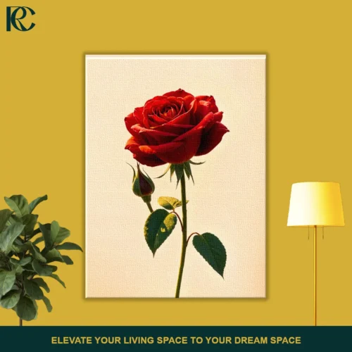 Floral Red Rose Canvas Wall Art
