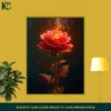 Mystical Floral Red Rose Glowing Canvas Wall Art
