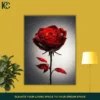 Dramatic Floral Dark Red Rose Canvas Wall Art
