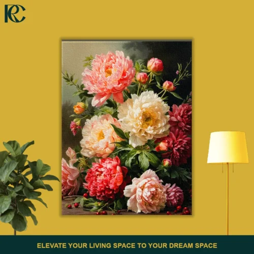 Classic Floral Bouquet Luxurious Canvas Wall Art