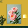 Realistic Floral Pink Peony Elegant Canvas Wall Art