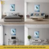 MOCKUP_COLLAGE Floral Blue Poppy Flower Delicate Canvas Wall Art