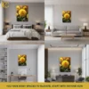 MOCKUP_COLLAGE Soft Floral Golden Yellow Dahlia Flower Canvas Wall Art
