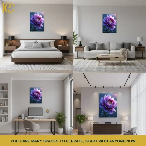 Ethereal Floral Purple Peony Canvas Wall Art