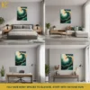 MOCKUP_COLLAGE Emerald and Gold Fluid Abstract Wall Art