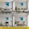 MOCKUP_COLLAGE Beautiful Ocean Wave Abstract Wall Art