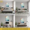 Fluid Abstract Marble Turquoise Dreamy Canvas Wall Art
