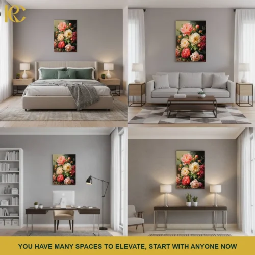 Classic Floral Bouquet Luxurious Canvas Wall Art
