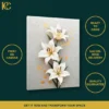 Textured Floral White Lily Canvas Wall Art