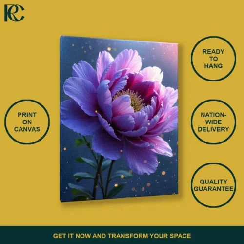 Ethereal Floral Purple Peony Canvas Wall Art