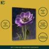 Realistic Floral Purple Anemone Elegant Canvas Wall Art