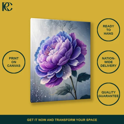 TILT_ANGLE_MOCKUP Floral Dreamy Purple Peony Canvas Wall Art