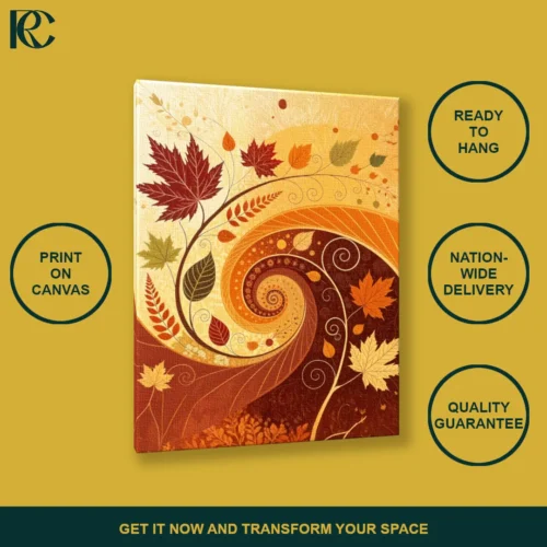 Warm Autumn Leaves Abstract Wall Art