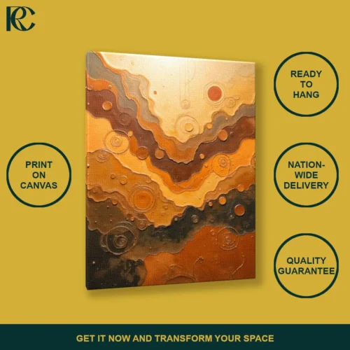 TILT_ANGLE_MOCKUP Stunning Earthy Waves Abstract Wall Art