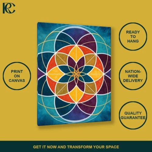 TILT_ANGLE_MOCKUP Colorful Geometry Abstract Wall Art