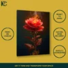 Mystical Floral Red Rose Glowing Canvas Wall Art