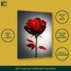 Dramatic Floral Dark Red Rose Canvas Wall Art