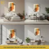 5_MOCKUP_COLLAGE Stylish Boho Arch Wall Art With Leaves