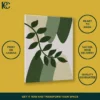 3_TILT_ANGLE_MOCKUP Simple Boho Green Leaf Branch With Geometric Blocks Wall Art