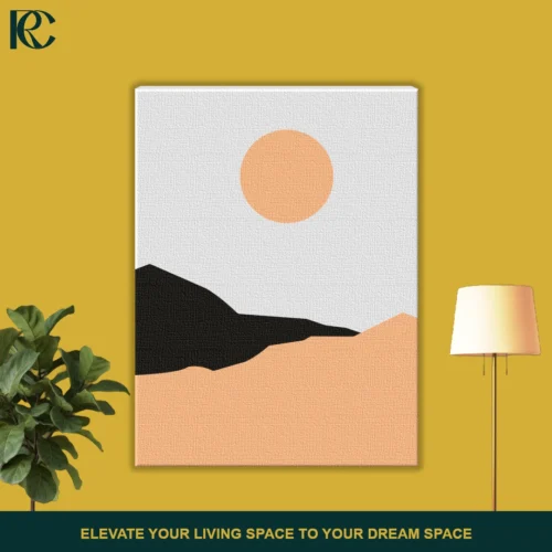 FRONT_MOCKUP Modern Minimalist Day and Night Landscape 2 Piece Wall Art Set