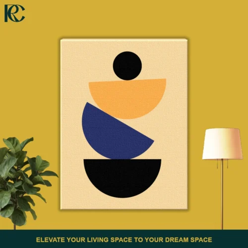 Modern Minimalist Stacked Shapes 3 Piece Wall Art Set