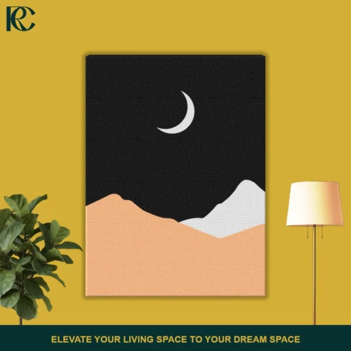 FRONT_MOCKUP (2) Modern Minimalist Day and Night Landscape 2 Piece Wall Art Set