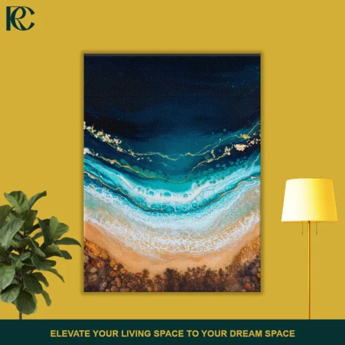 Luxury Abstract Beach Waves 2 Piece Wall Art Set