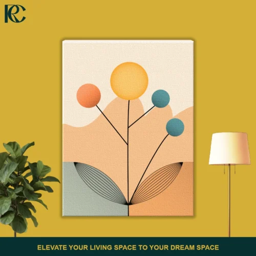 Modern Colourful Plants Leaves Illustrations 3 Piece Boho Wall Art Set