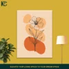 Minimalist Line Art Illustration Of Flower Plant With Orange Shapes Wall Art Front Image Minimalist line art flower plant illustration with abstract orange shapes wall art.
