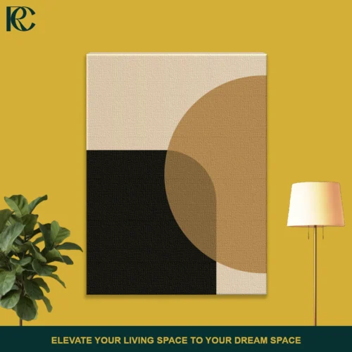 Minimalist overlapping earthy geometric shapes with warm colors set of 2 wall art