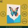 Minimalist vibrant butterfly wall art print on canvas, ready to hang.